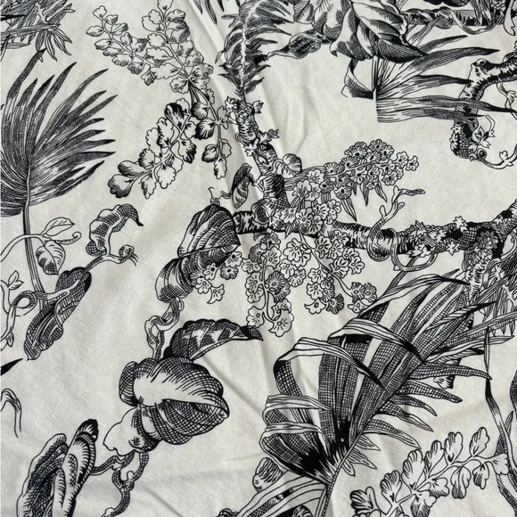 T Tahari Monochrome Botanical A-Line Linen Skirt Size 2 - Picture 5 of 10